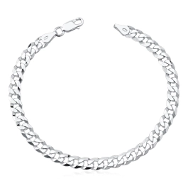 Pulseira Italiana grumet 6mm prata 925 Produto - Pulseira Italiana grumet 6mm prata 925
