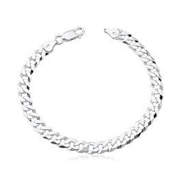 Produto - Pulseira Masculina De Prata 925 Grumet Flat 7mm 21cm