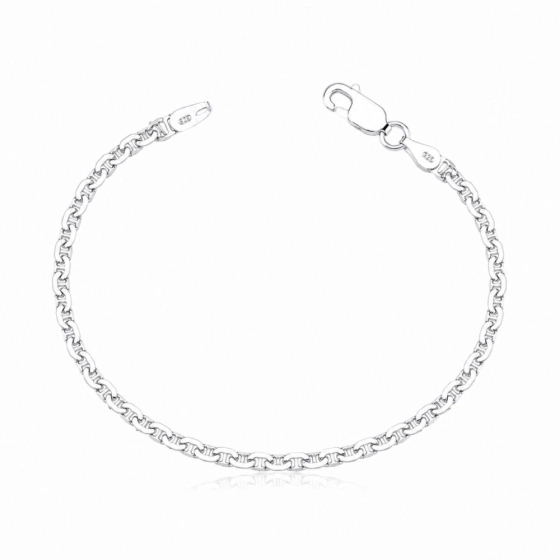 Produto - Pulseira Masculina de Prata 925 Piastrine com 2,5mm