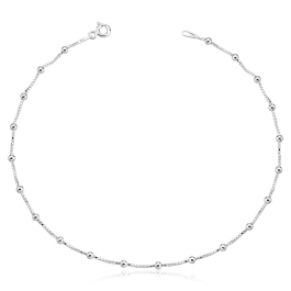 Produto - Tornozeleira veneziana bolinha prata 925