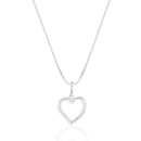 Colar Feminino de Prata 925 Coração Vazado Minimalista