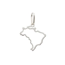 Pingente em prata 925 Mapa do Brasil