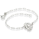 Pulseira feminina flor de Lótus prata 925 18cm