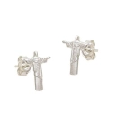 Brinco Feminino de Prata 925 Cristo Redentor