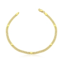 Pulseira Feminina Bismark Esteira Com Coração de Ouro 18k