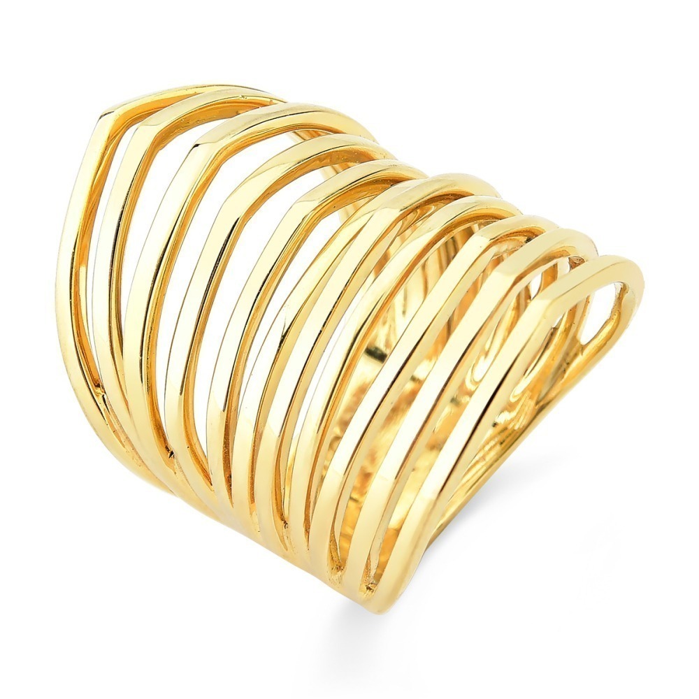 Anel de Ouro 18k Aros Detalhados