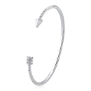 Bracelete Feminino de Prata 925 Flecha com Zircônias 6cm