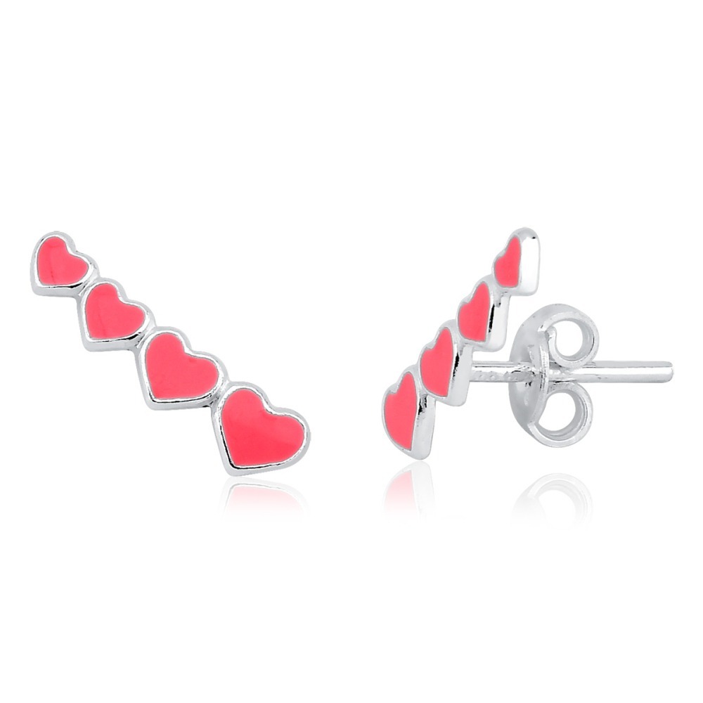 Brinco Feminino de Prata 925 Ear Cuff Coração