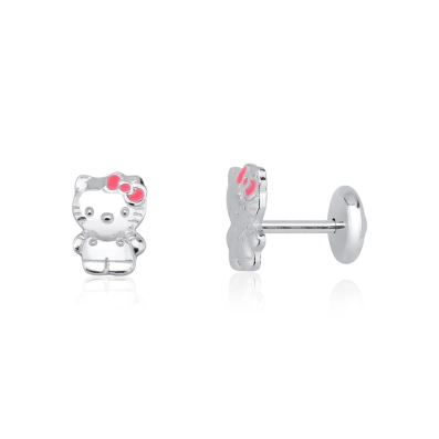 Brinco Infantil de Prata 925 Hello Kitty