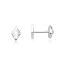 Brinco Infantil de Prata 925 Losango diamantado