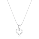 Colar Feminino de Prata 925 Coração Vazado