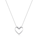Colar Feminino de Prata 925 Veneziana com Coração Vazado