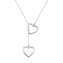 Colar Feminino de Prata 925 Gravatinha com Coração