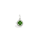 Pingente de Prata 925 Medalha Trevo de 4 folhas