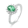 [PRODUTO FRONTEND] Anel de Ouro Branco 18k Tanzanita com Diamantes - Verde Esmeralda - NÃO APAGAR
