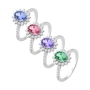 [PRODUTO FRONTEND] Kit Anel de Ouro Branco 18k Tanzanita com Diamantes diversas cores - NÃO APAGAR