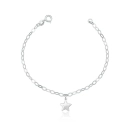 Pulseira de prata 925 com Estrela Pendente Lisa
