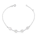 Pulseira Feminina de Prata 925 Gotas com zircônias