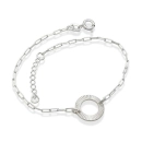 Pulseira Feminina de Prata 925 Redondo Diamantado Vazado
