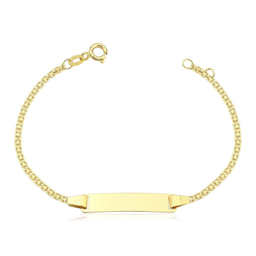Pulseira Infantil de Ouro 18k Bismark com Plaquinha